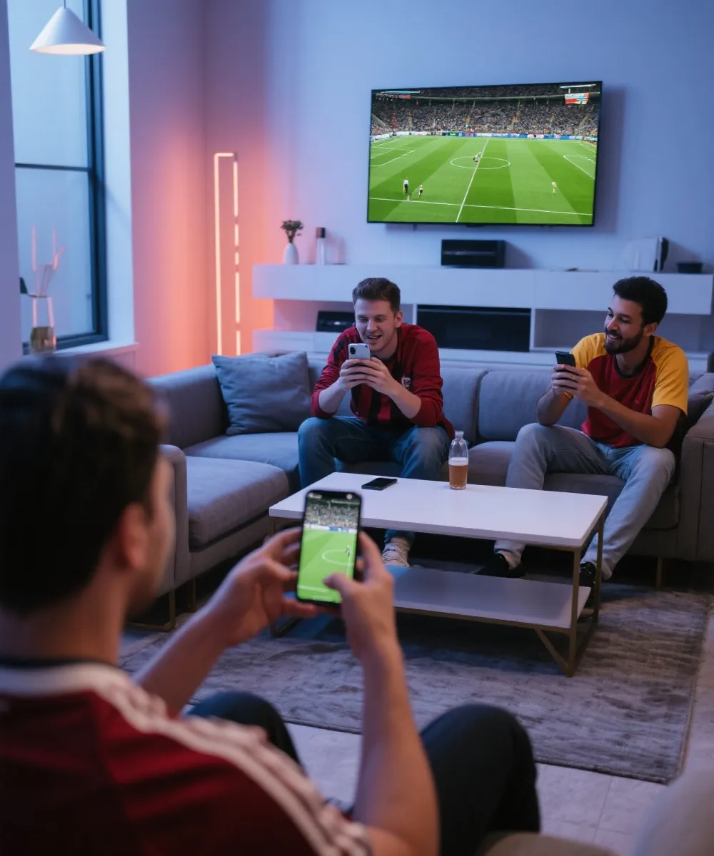 世界盃直播觀賽情境示意圖